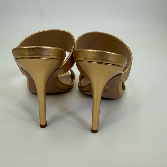 Veronica Beard Asha Mignon High Heel Gold Metallic Strappy Stiletto Sandals SZ 6 - Picture 4 of 17